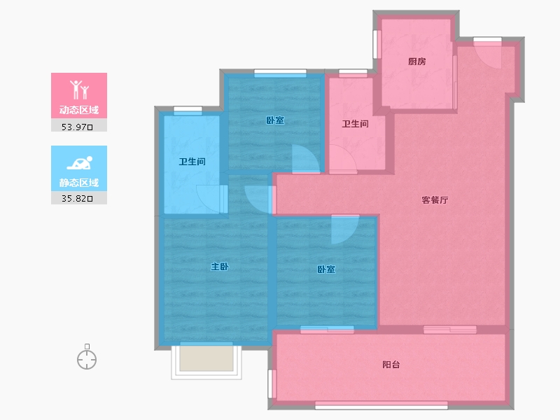 安徽省-合肥市-国贸璟原-80.00-户型库-动静分区