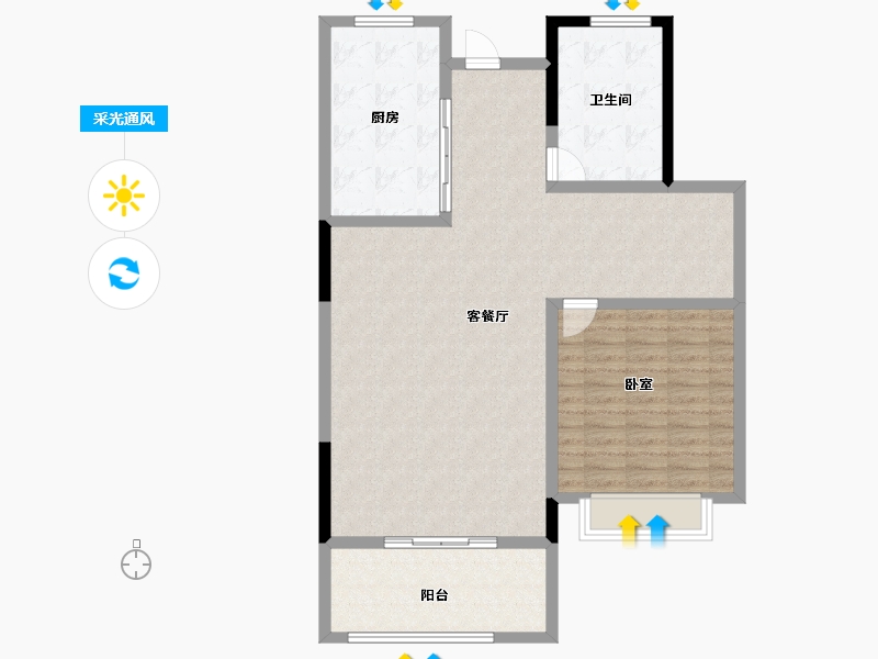 上海-上海市-金地新乐里-103.57-户型库-采光通风