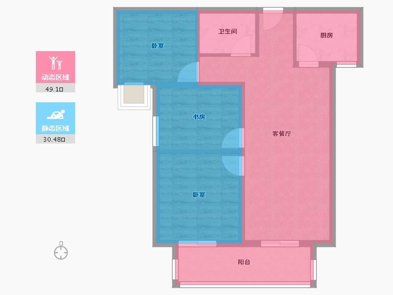 河南省-洛阳市-瑞江浅山悦-71.20-户型库-动静分区