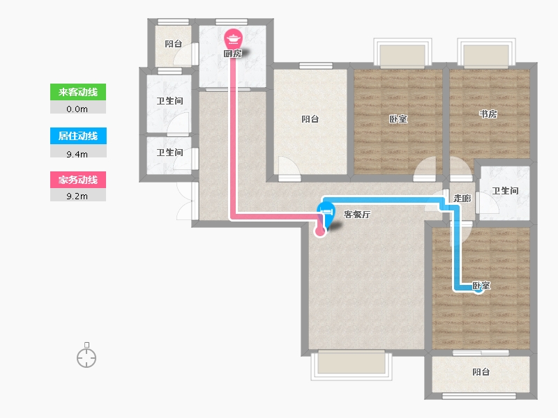 河南省-洛阳市-鼎盛国际-107.13-户型库-动静线