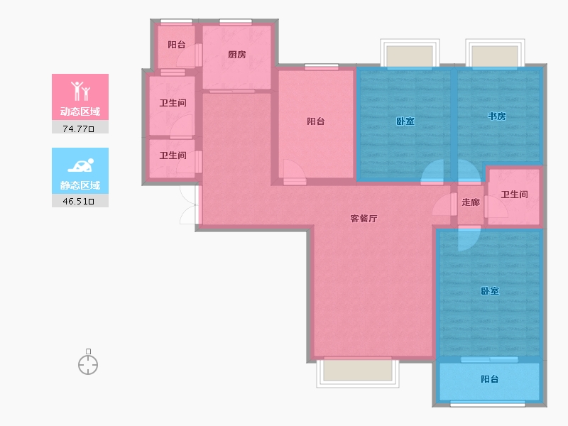 河南省-洛阳市-鼎盛国际-107.13-户型库-动静分区