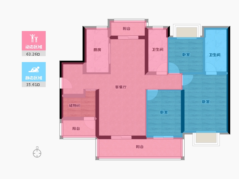 广东省-河源市-龙光城-87.20-户型库-动静分区