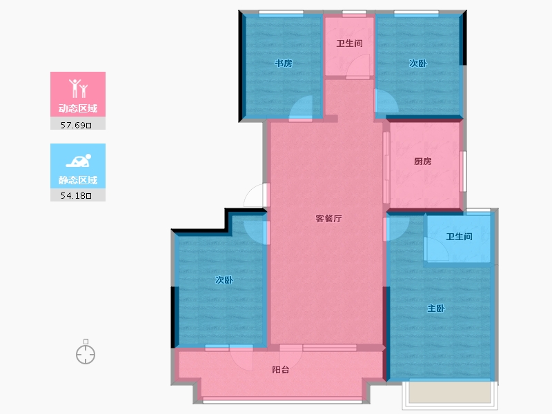 山东省-聊城市-星光·桃李天阅-100.00-户型库-动静分区