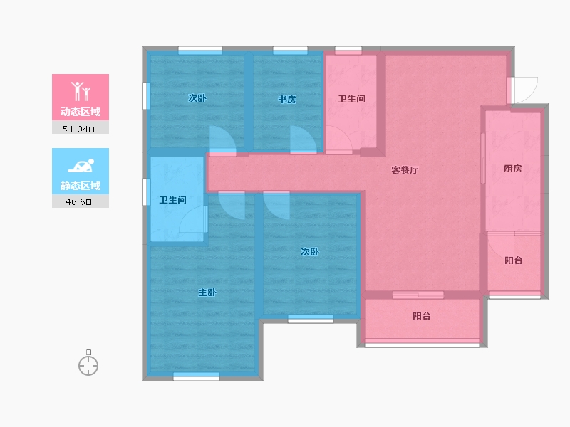 云南省-昆明市-保利城-107.00-户型库-动静分区