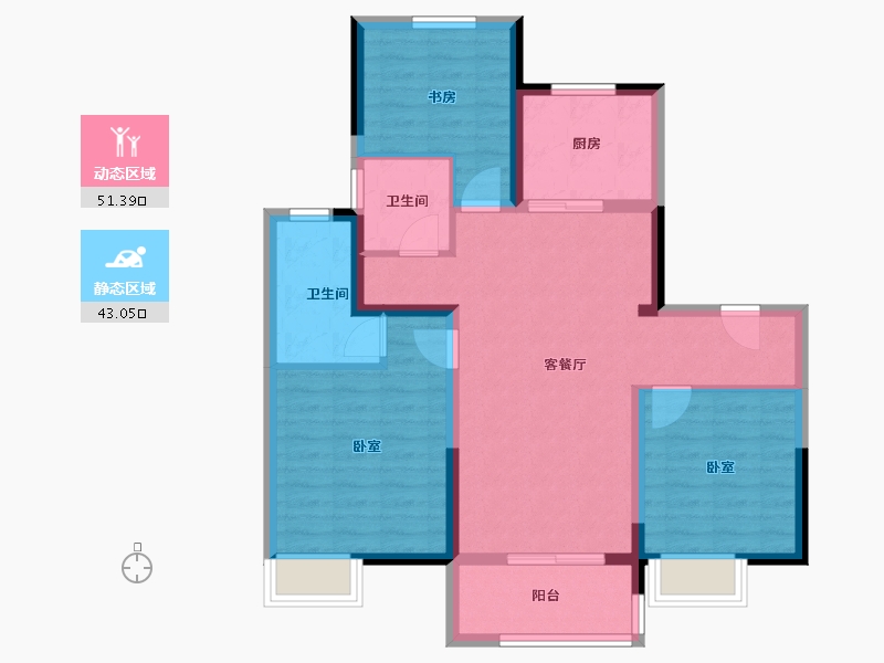 山东省-济南市-悦城壹品-84.00-户型库-动静分区