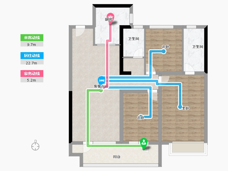 山东省-聊城市-民生·城市玖玺北区-95.20-户型库-动静线