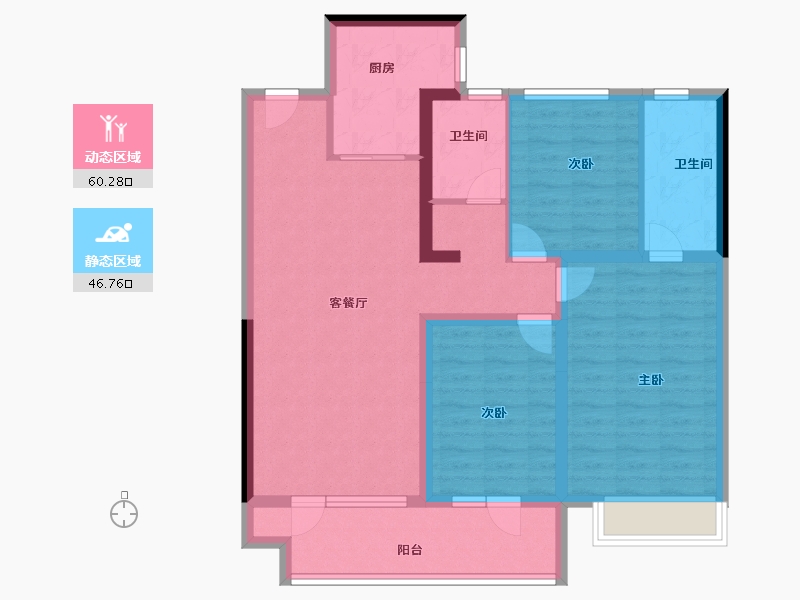 山东省-聊城市-民生·城市玖玺北区-95.20-户型库-动静分区