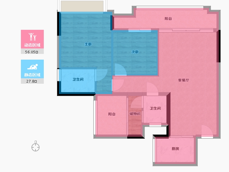 四川省-南充市-誉峰-76.11-户型库-动静分区