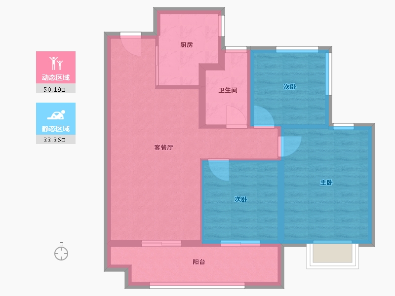 安徽省-合肥市-保利紫云-74.57-户型库-动静分区