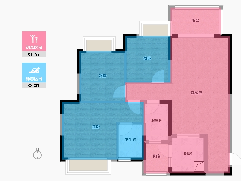 四川省-广安市-承平盛世月湖里-79.27-户型库-动静分区