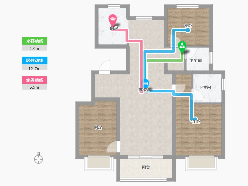 天津-天津市-中建锦绣丽城当红Pro-84.00-户型库-动静线