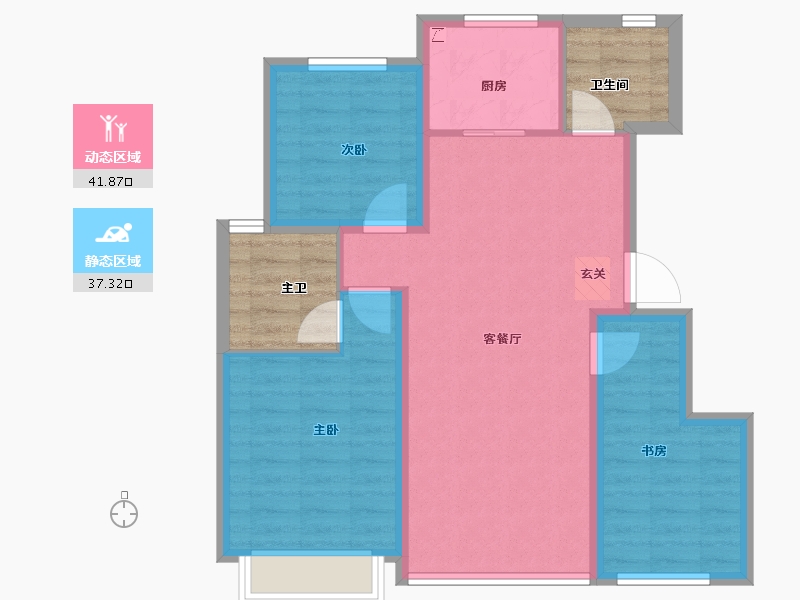 天津-天津市-绿城·柳岸晓风-80.00-户型库-动静分区