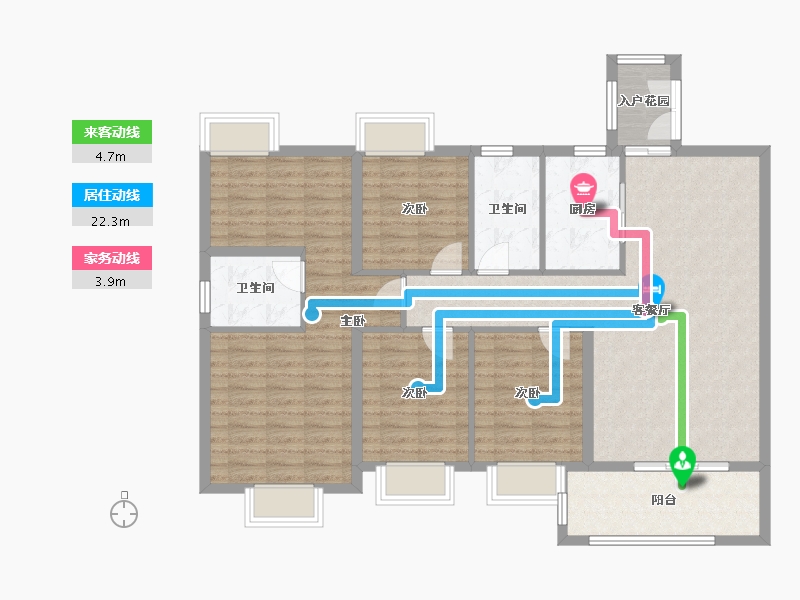 江西省-吉安市-滨江·翡翠学府-113.96-户型库-动静线