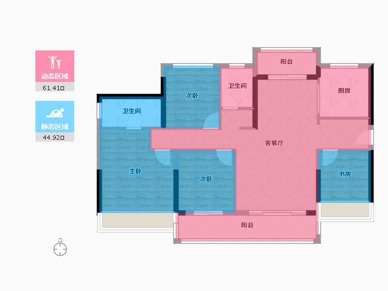 广东省-广州市-中建弘阳德信·湾璟壹号-95.21-户型库-动静分区