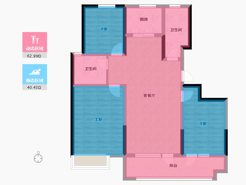 山东省-聊城市-民生·城市玖玺北区-91.52-户型库-动静分区