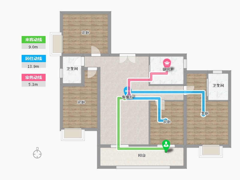 江西省-吉安市-滨江·翡翠学府-114.40-户型库-动静线