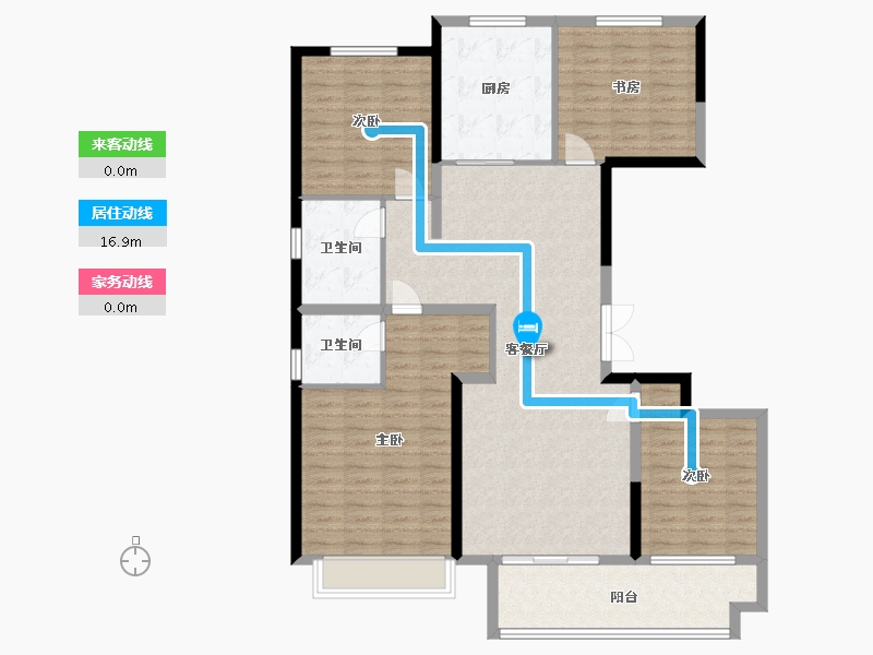 山东省-聊城市-祥生·群贤府-130.00-户型库-动静线