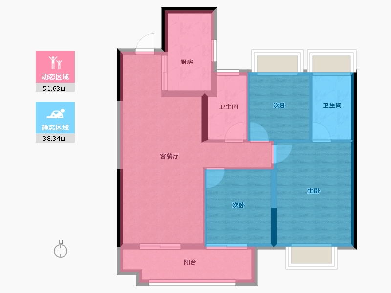 上海-上海市-中建御湖澜庭-80.77-户型库-动静分区