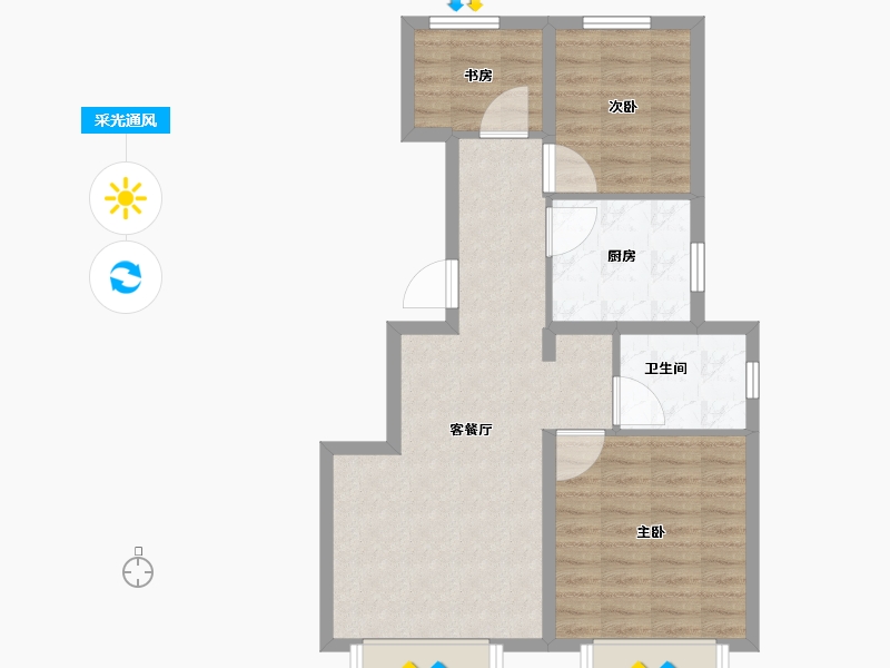 天津-天津市-中建锦绣丽城当红Pro-68.00-户型库-采光通风