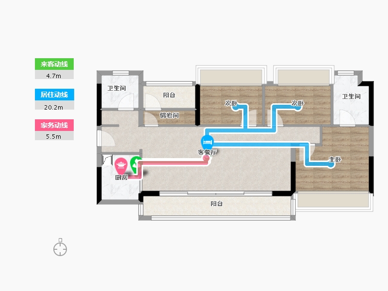 广东省-广州市-中建弘阳德信·湾璟壹号-85.60-户型库-动静线