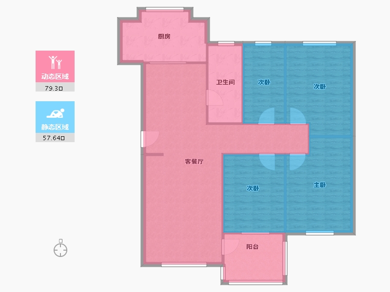 山东省-淄博市-中房翡翠园-124.60-户型库-动静分区