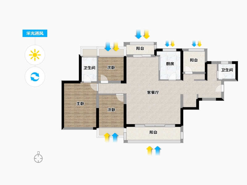 广东省-广州市-广州桂语汀澜-112.01-户型库-采光通风