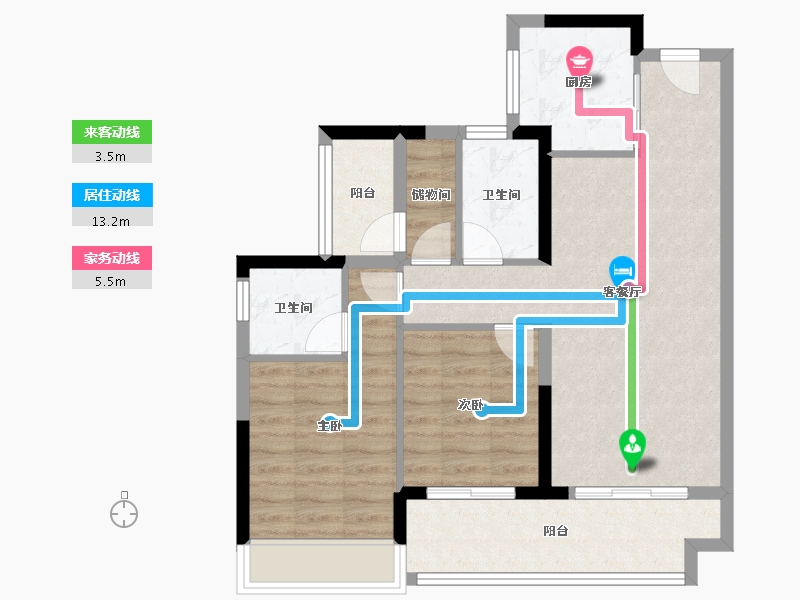 广东省-广州市-中建弘阳德信·湾璟壹号-76.01-户型库-动静线