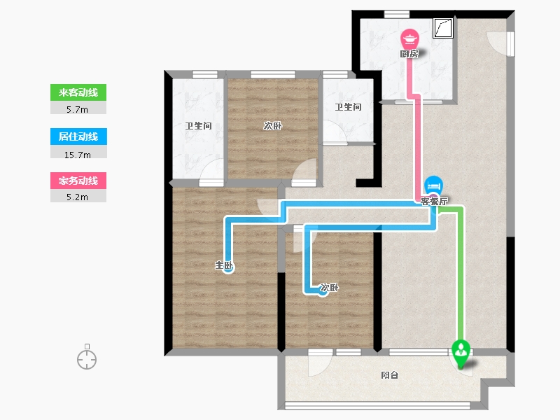 山东省-聊城市-民生·城市玖玺北区-103.68-户型库-动静线