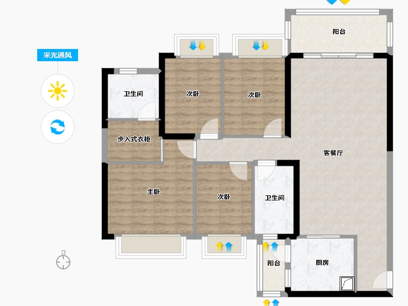 广东省-河源市-河源恒大雅苑-109.00-户型库-采光通风