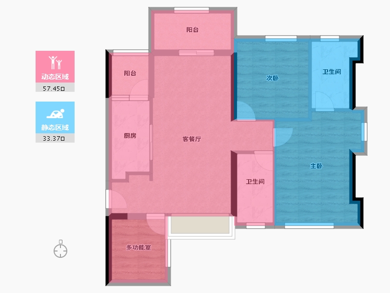 广东省-湛江市-荣基尚学花园-80.90-户型库-动静分区