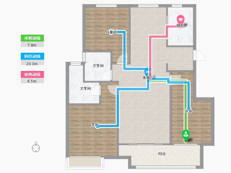 江苏省-徐州市-万科熙望-120.00-户型库-动静线