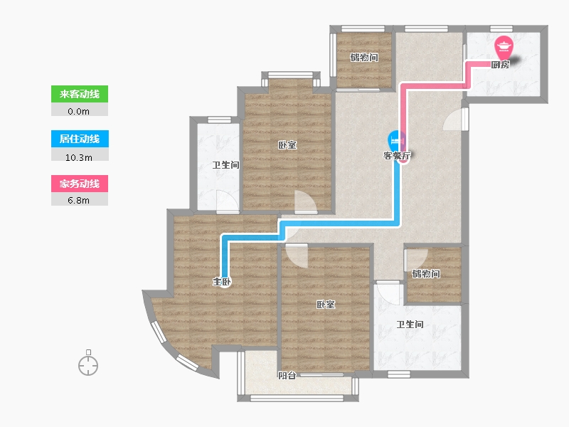 浙江省-台州市-万家华庭-109.42-户型库-动静线