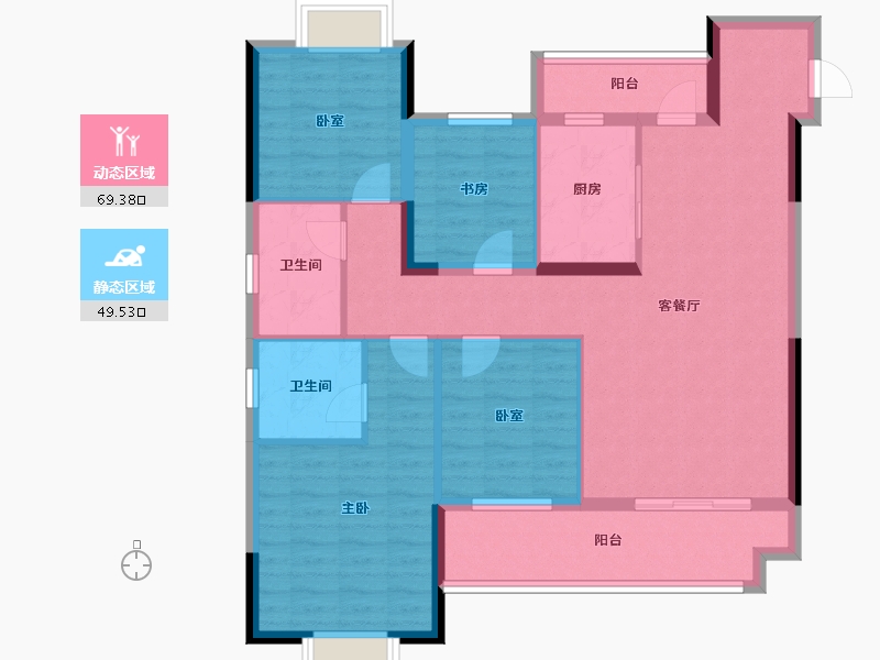 江西省-上饶市-东投·壹中华府-106.41-户型库-动静分区