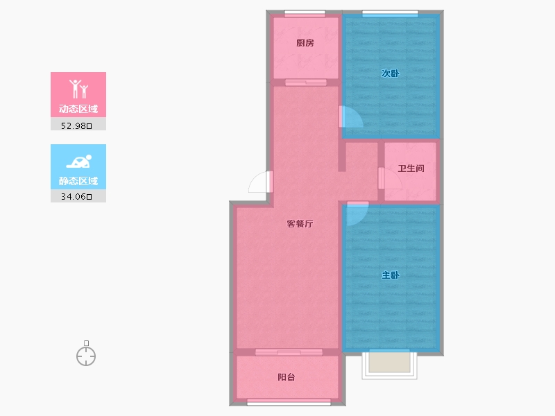 甘肃省-定西市-崇文佳苑-77.61-户型库-动静分区