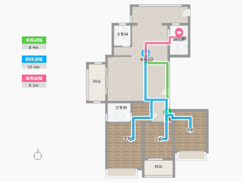 浙江省-杭州市-前乐佳苑-140.00-户型库-动静线