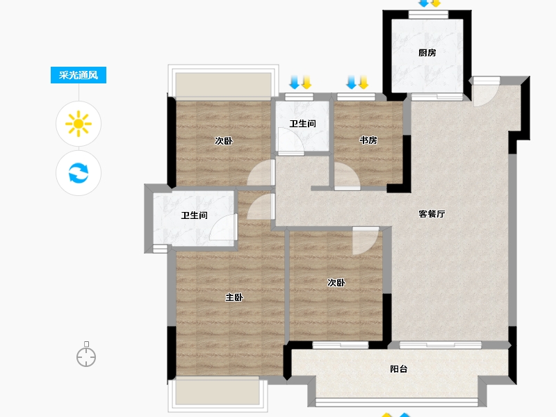 福建省-南平市-建发·叁里云庐-87.77-户型库-采光通风