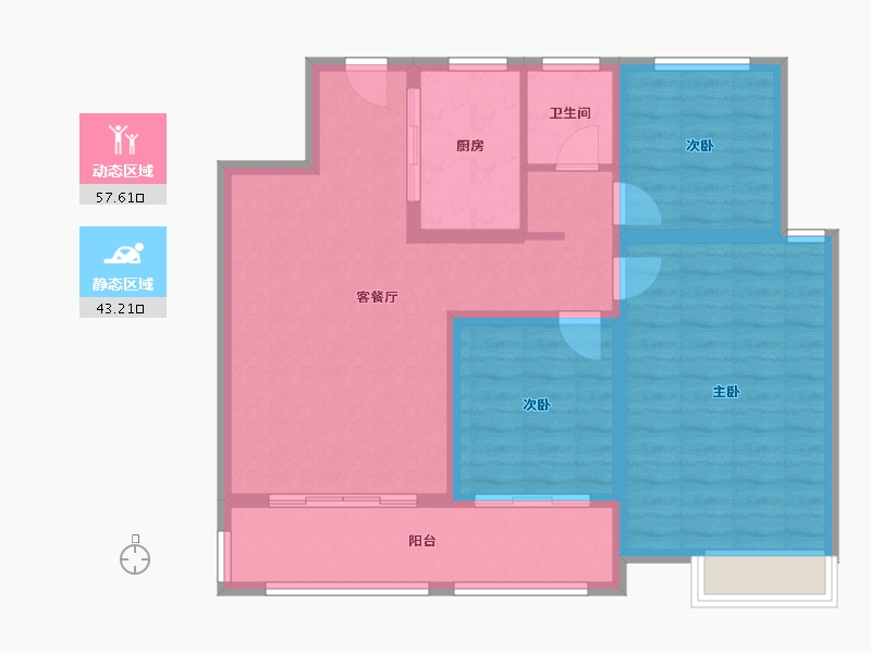 江苏省-南京市-星叶瑜憬尚府-90.53-户型库-动静分区