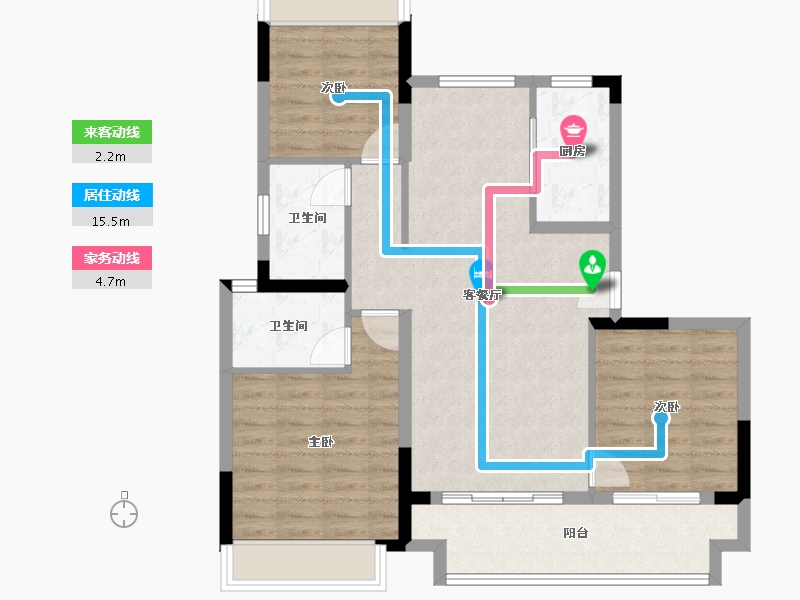 福建省-南平市-建发·叁里云庐-86.67-户型库-动静线