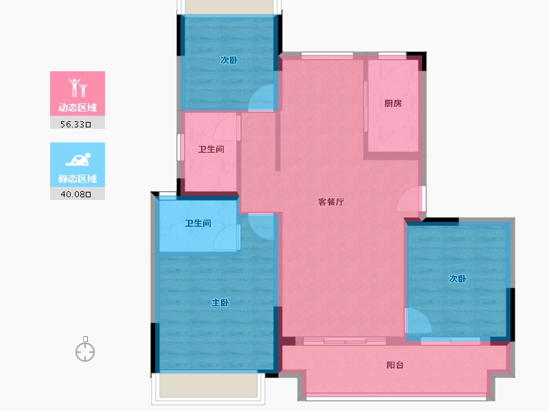 福建省-南平市-建发·叁里云庐-86.67-户型库-动静分区