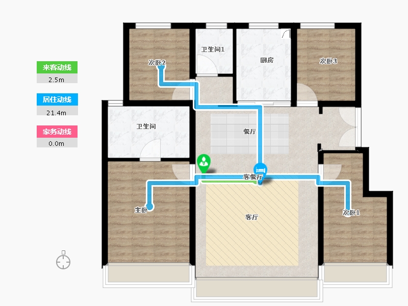 甘肃省-兰州市-龙湖·天璞-110.40-户型库-动静线