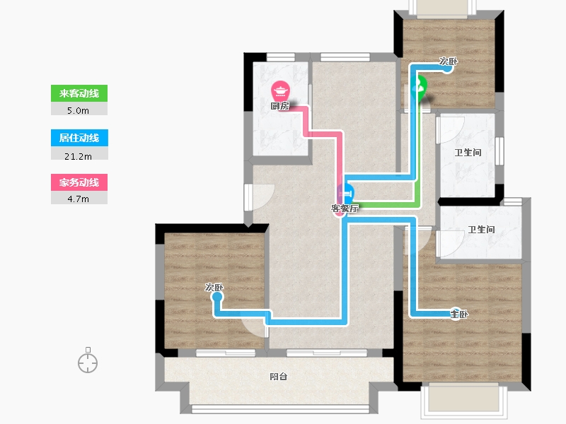 福建省-南平市-建发·叁里云庐-85.67-户型库-动静线