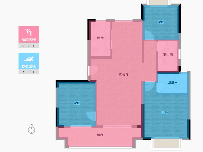 福建省-南平市-建发·叁里云庐-85.67-户型库-动静分区