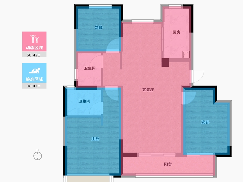 山东省-济南市-城投逸山府-89.98-户型库-动静分区