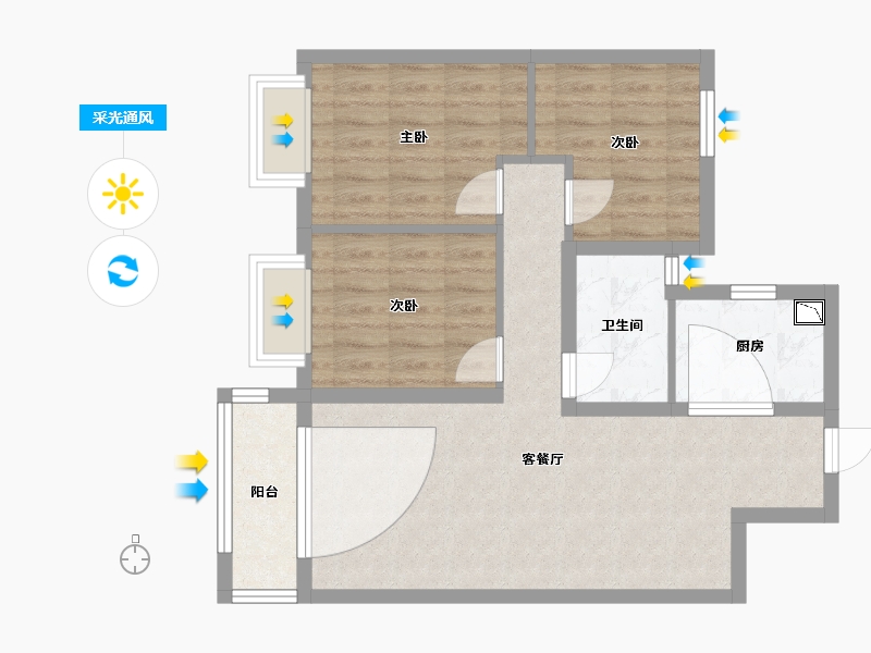 湖北省-孝感市-湖北交投颐和华府-74.04-户型库-采光通风