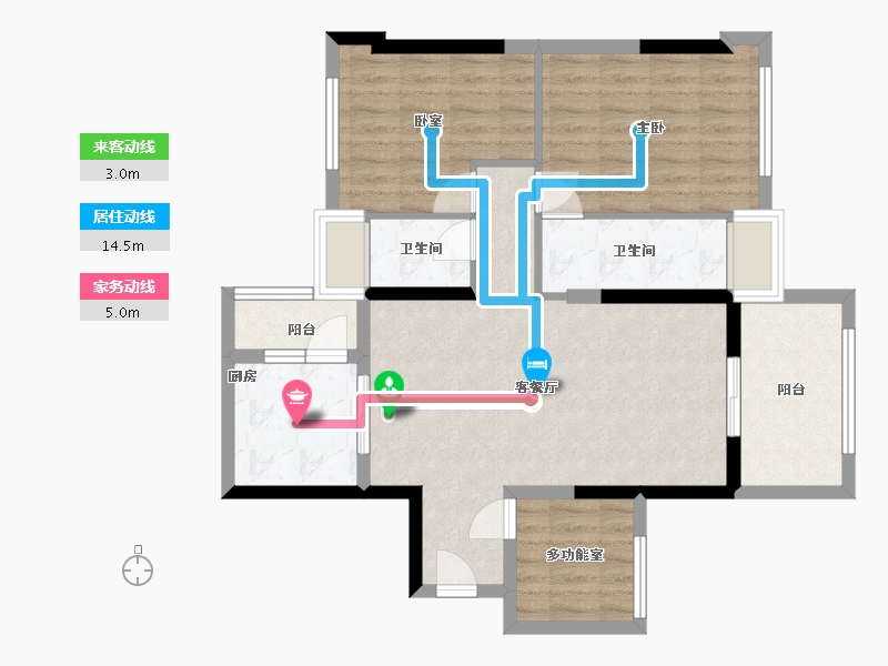 广东省-湛江市-城市海悦花园-78.00-户型库-动静线