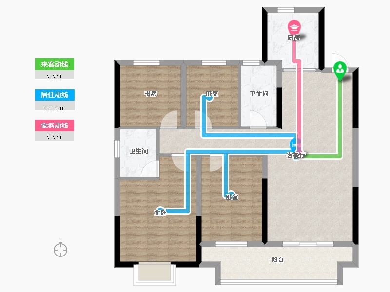 江西省-上饶市-汇佳·学府名城-100.80-户型库-动静线