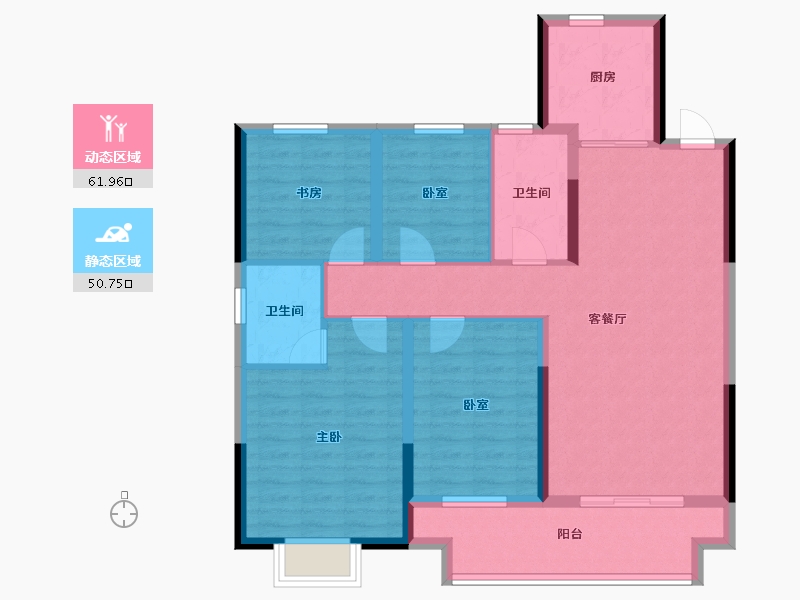 江西省-上饶市-汇佳·学府名城-100.80-户型库-动静分区