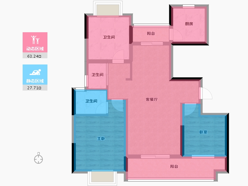 江西省-上饶市-汇佳·学府名城-80.05-户型库-动静分区