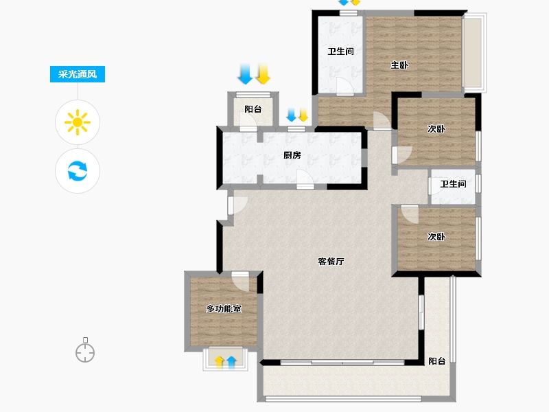 四川省-成都市-首钢璟辰里-154.00-户型库-采光通风