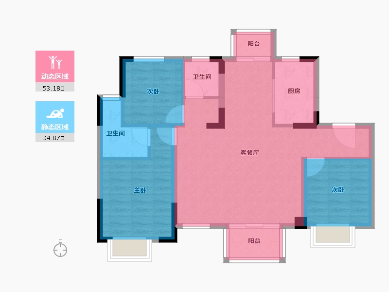 四川省-成都市-锦绣尚宸-78.63-户型库-动静分区